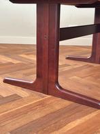Vintage eettafel mahonie hout Deens design jaren 50/60/70, Ophalen, Gebruikt, 200 cm of meer, 50 tot 100 cm