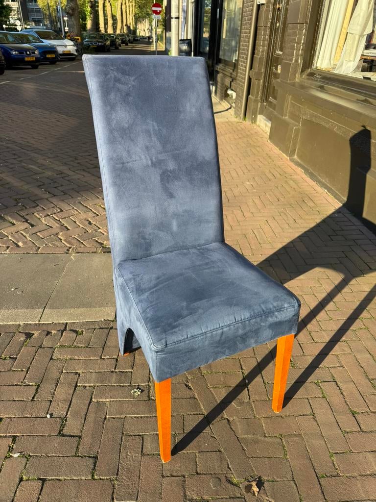 GRATIS 4 stoelen!!, Huis en Inrichting, Stoelen, Ophalen, Gebruikt, Blauw, Vier
