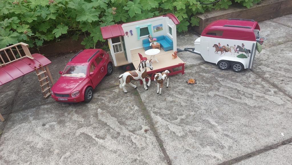 Paarden trailer en caravan schleich!, Ophalen of Verzenden, Nieuw