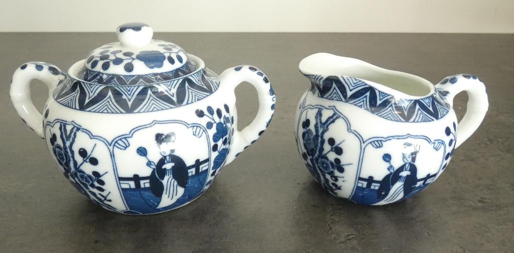 Chinoiserie - Lange Lijs - roomstelletje [754-D], Antiek en Kunst, Antiek | Servies los, Ophalen