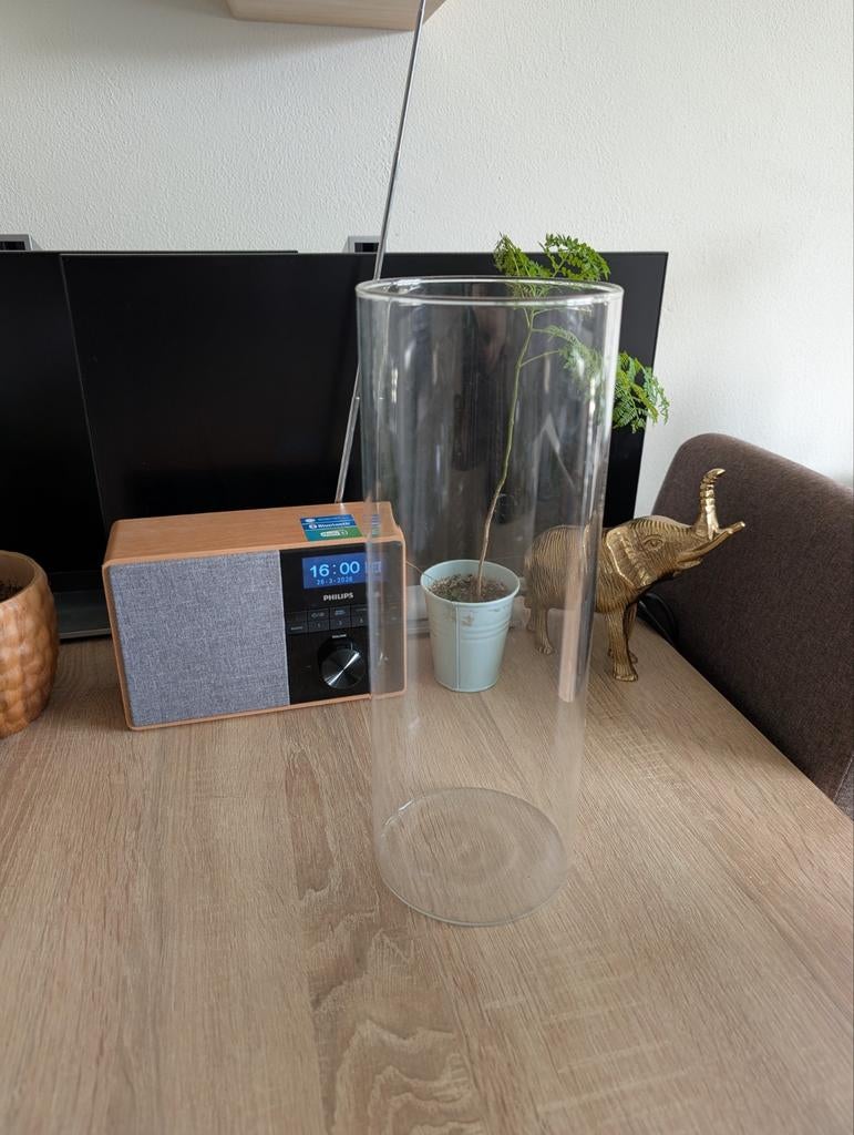 Glazen vaas, cilinder, Huis en Inrichting, Woonaccessoires | Vazen, Ophalen