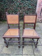 Antiek Leeuw en Leeuwin Stoelen Set met Webbing, Ophalen