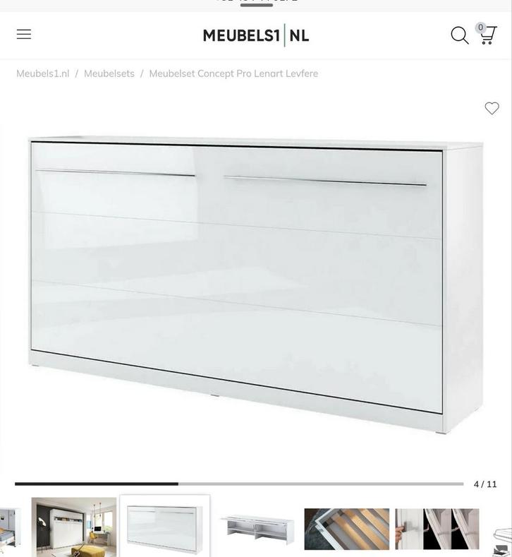 Inklapbaar bed, Huis en Inrichting, Slaapkamer | Bedden, Nieuw, Eenpersoons, Overige maten, Overige maten, Hout, Wit, Ophalen