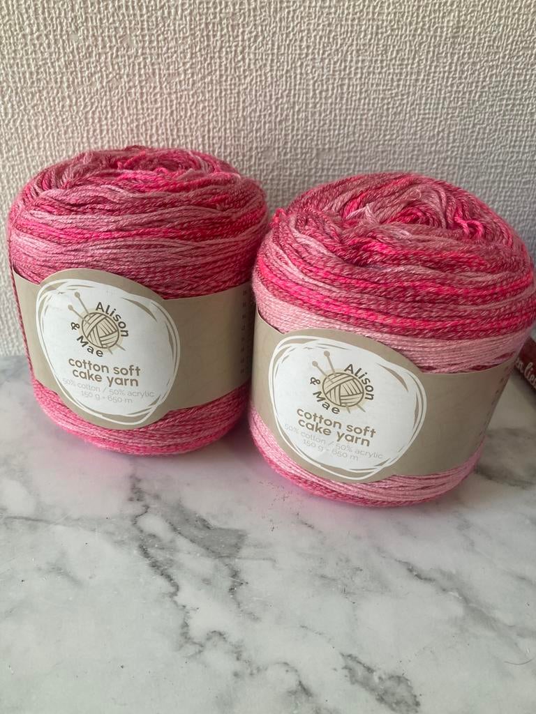 Cotton soft cake yarn Alison & mae, Ophalen of Verzenden, Zo goed als nieuw, Breien of Haken, Wol of Garen