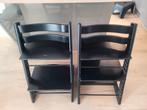 2 zwarte trip trap stoelen., Kinderen en Baby's, Kinderstoelen, Ophalen, Gebruikt, Meegroeistoel, Aanschuifbaar