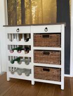 Landelijke wijnkast/ dranken kast met 3 manden en 2 lades, Ophalen, Zo goed als nieuw, 25 tot 50 cm, Minder dan 100 cm