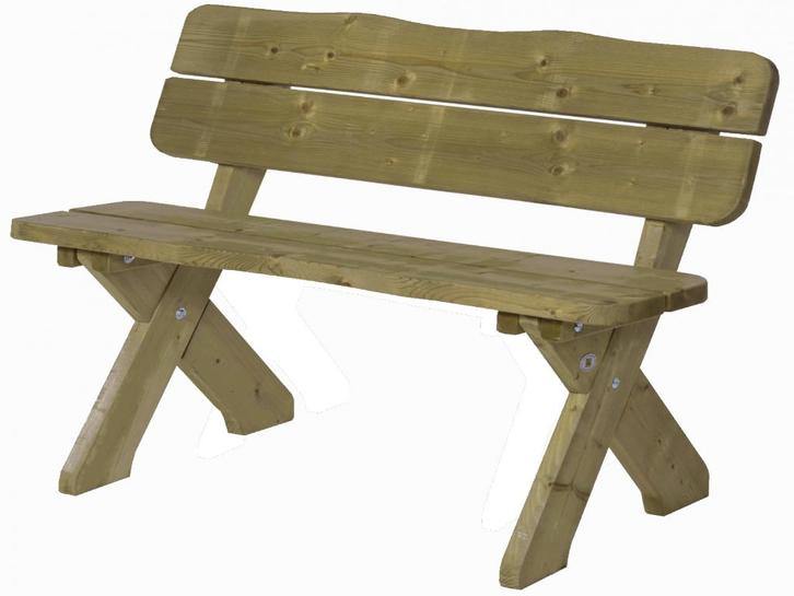Tuinbank type Sneek 120cm houten bank met natuurlijke vorm, Tuin en Terras, Tuinbanken, Nieuw, Hout, Verzenden