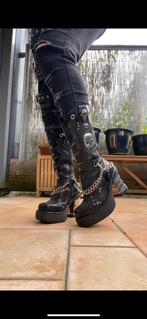 New rock laarzen maat 38, Kleding | Dames, Hoge laarzen, Zwart, Ophalen of Verzenden, Gedragen
