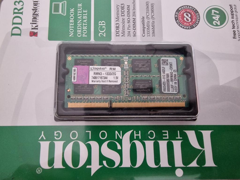 Kingston ValueRAM RMN3-1333/2G, Computers en Software, RAM geheugen, Nieuw, DDR3, Ophalen of Verzenden, Laptop