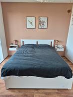 IKEA BRIMNES bed 160x200 met lades en hoofdbord, Ophalen, Gebruikt, Wit, Modern, Functioneel