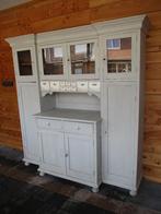 oude brocante kast met aardewerk kruiden laatjes, Ophalen