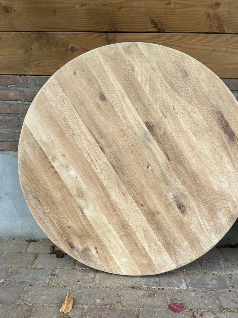 Eiken tafelbladen - Diverse maten, met of zonder onderstel, 100 tot 150 cm, Nieuw, Ophalen of Verzenden, Eikenhout