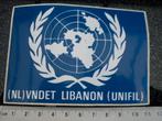 sticker (NL) vndet libanon (UNIFIL) logo embleem wapen, Verzamelen, Verzenden, Zo goed als nieuw, Bedrijf of Vereniging