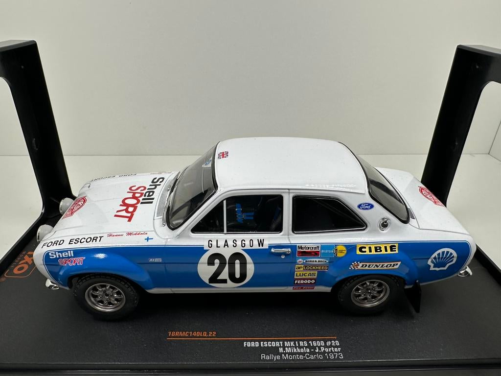 FORD ESCORT MK I RS 1600 N.20 RALLY M.CARLO 1973 MIKKOLA/PORTER 1:18 Ixo Model
