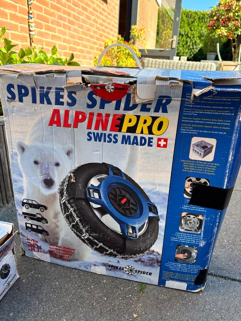 Spikes Spider Alpine Pro Sneeuwkettingen + Adapter, Ophalen, Gebruikt