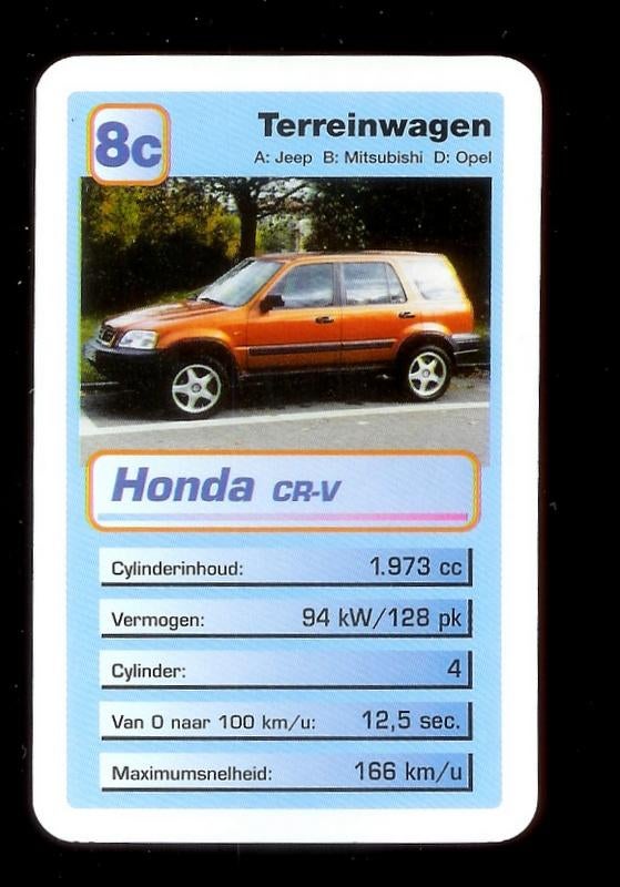 B50 verzamelkaartje 8c honda cr, Ophalen of Verzenden, Zo goed als nieuw, Auto's