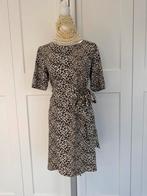 Als nieuw Purdey jurk bruin beige panter tricot 40 42 l xl, Kleding | Dames, Bruin, Verzenden, Maat 42/44 (L), Zo goed als nieuw