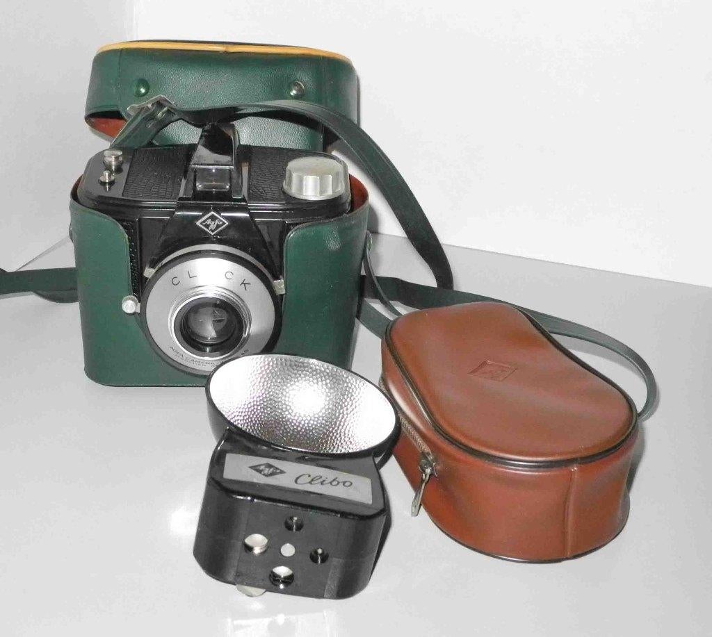 Agfa Clack  Clibo flitser in tas, Ophalen of Verzenden, Gebruikt, Compact, Overige Merken
