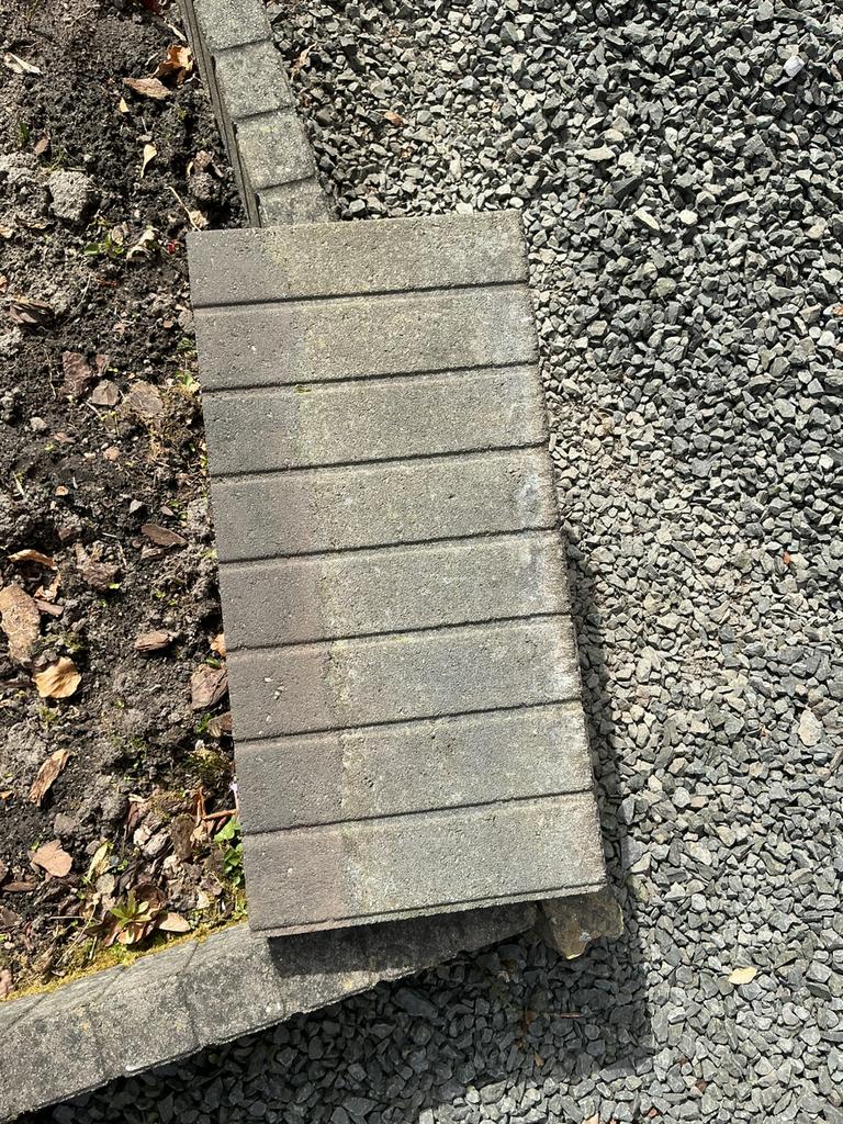 Grijze betonnen palisades, Tuin en Terras, Ophalen, Gebruikt, 25 cm of meer, Beton