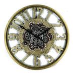 Raderklok Grey, met tandwielen Ø 60 cm., Ophalen of Verzenden, Nieuw, Analoog, Wandklok