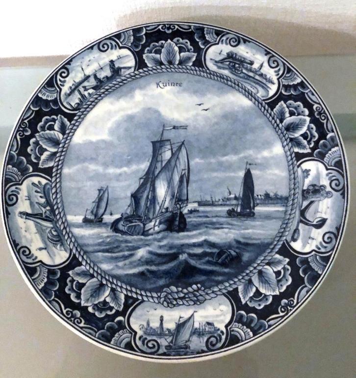 Delfts blauw bord Kuinre - rondom zuiderzee, beperkte oplage, Antiek en Kunst, Antiek | Wandborden en Tegels, Ophalen