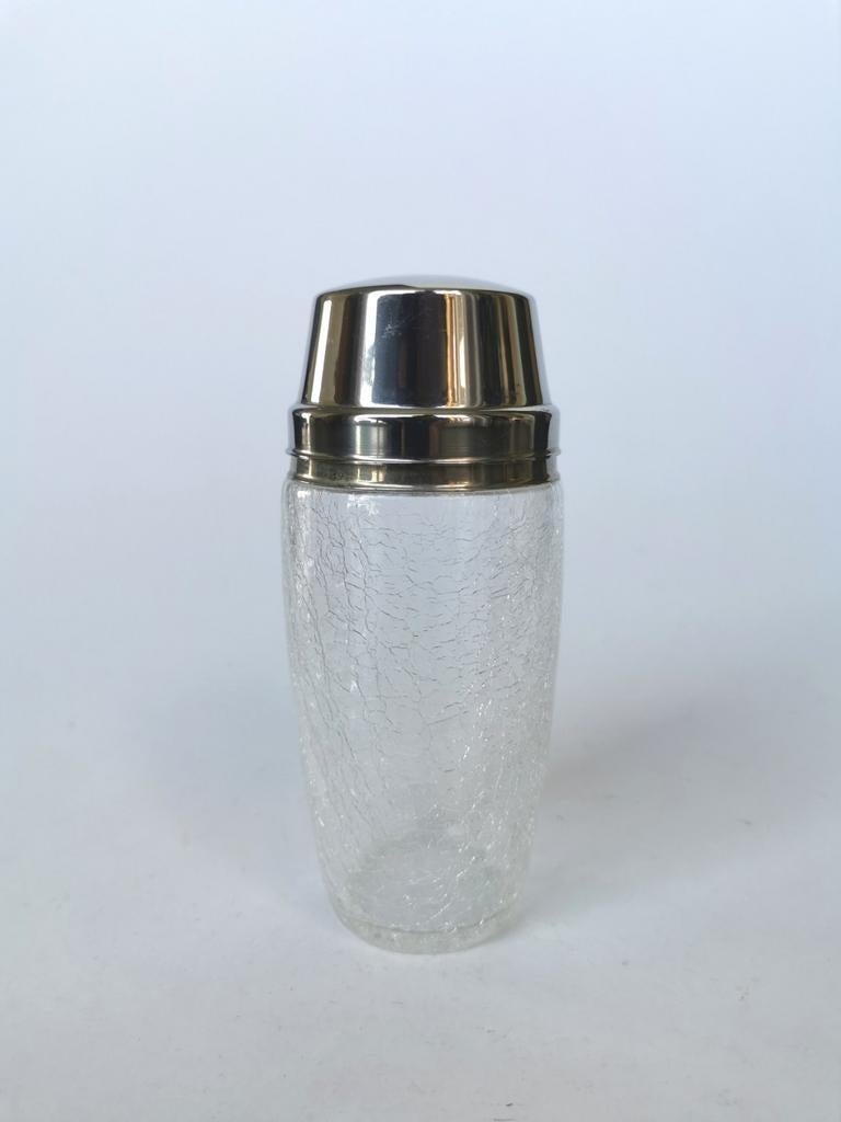 Vintage craquele glas en verzilverde cocktailshaker Quist, Antiek en Kunst, Antiek | Overige Antiek, Verzenden