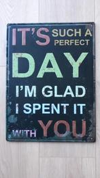 Wandbord "It's such a perfect day" voor Lou Reed fans!, Huis en Inrichting, Woonaccessoires | Tekstborden en Spreuken, Ophalen of Verzenden