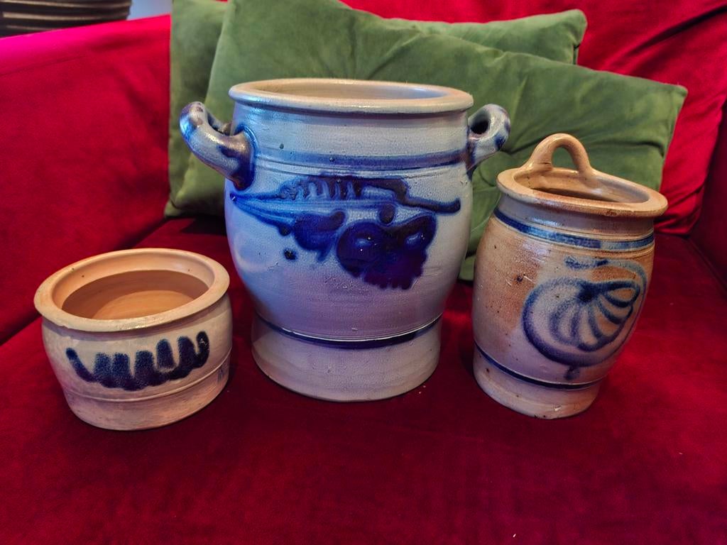 Set van 3 prachtige Keulse potten / Westerwald aardewerk - Z, Antiek en Kunst, Antiek | Keramiek en Aardewerk, Ophalen of Verzenden