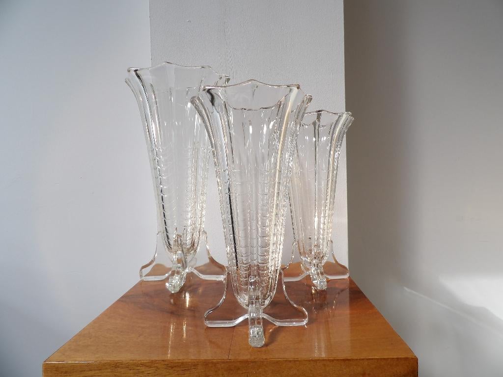 Art Deco Val st Lambert Vazen Set Montesquieu, Antiek en Kunst, Ophalen of Verzenden