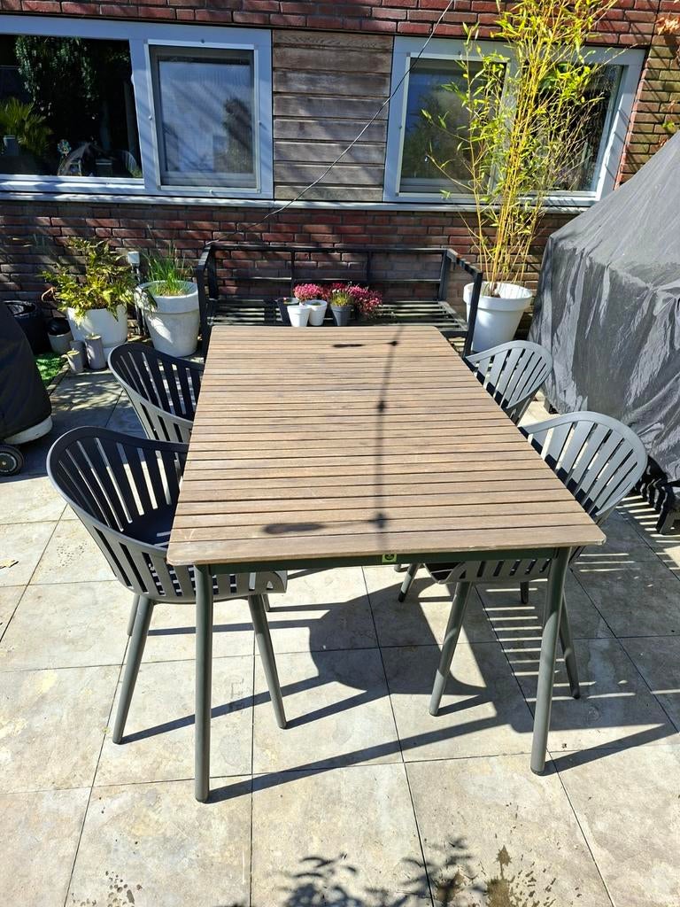 Le Sud Tuintafel met 4 Kuipstoelen, Tuin en Terras, Tuinsets en Loungesets, Ophalen, 4 zitplaatsen, Gebruikt, Eettafel