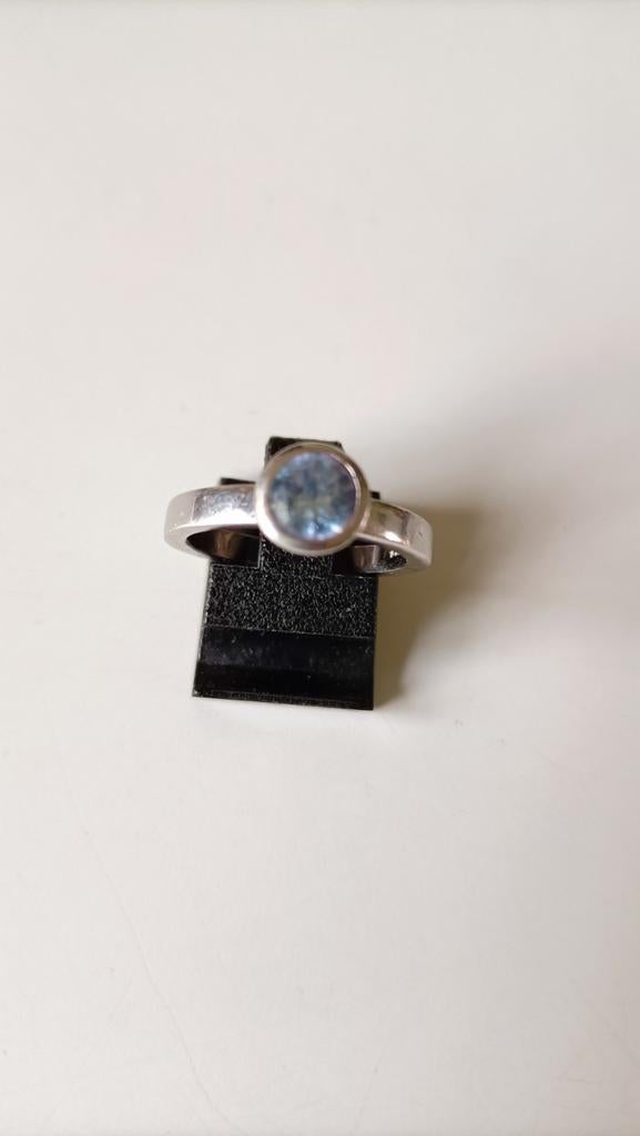 Fraaie zilveren ring met Topaas, 925, Verzenden, Zilver, Ring, Met edelsteen