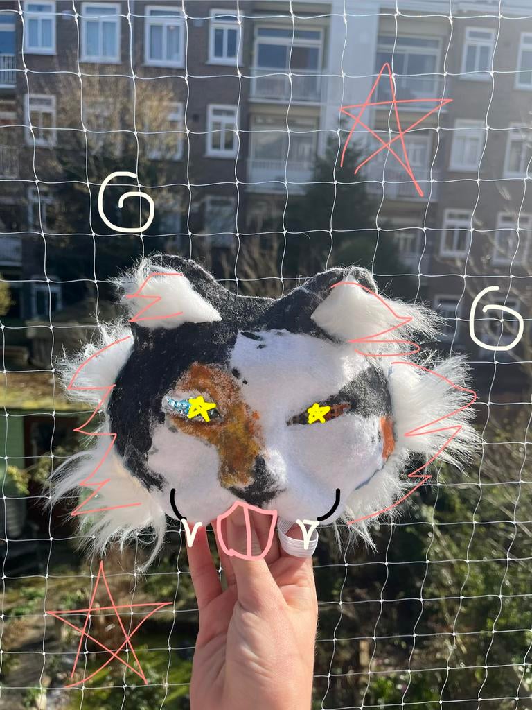 Therian mask Calypso the cat+free tail!, Ophalen of Verzenden