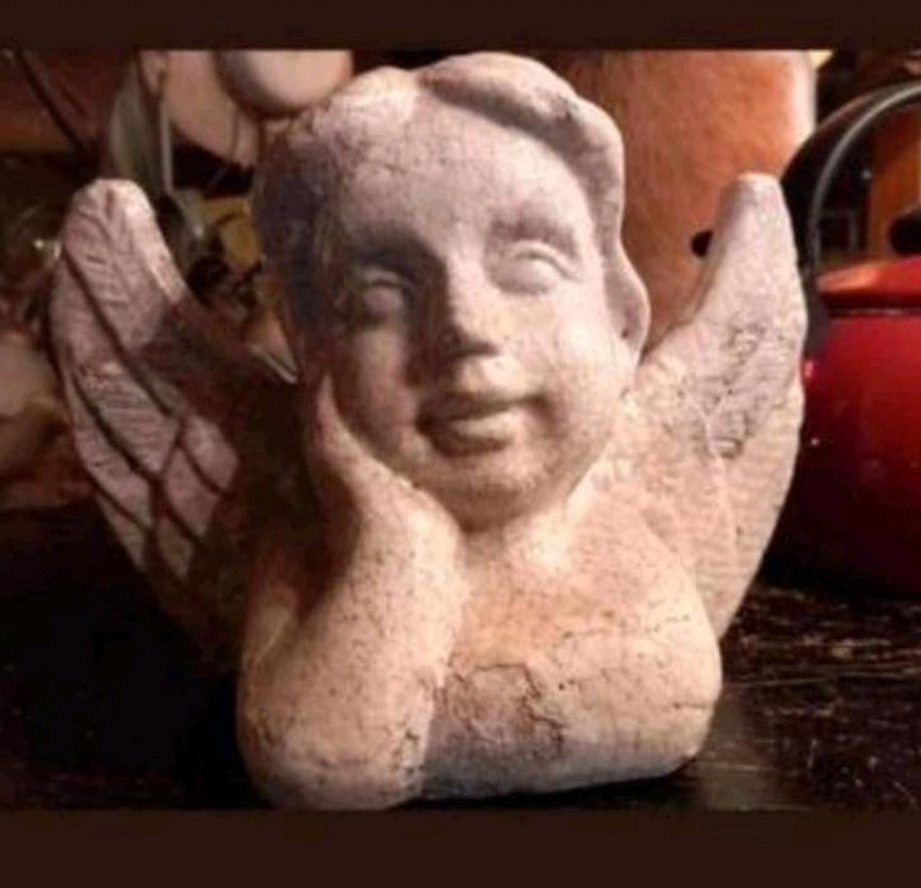 Vintage Engel Buste Aardewerk - Decoratief Beeldje, Ophalen of Verzenden