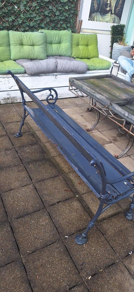 Gietijzeren bank (opknapper), Tuin en Terras, Tuinbanken, Ophalen, Gebruikt, Metaal