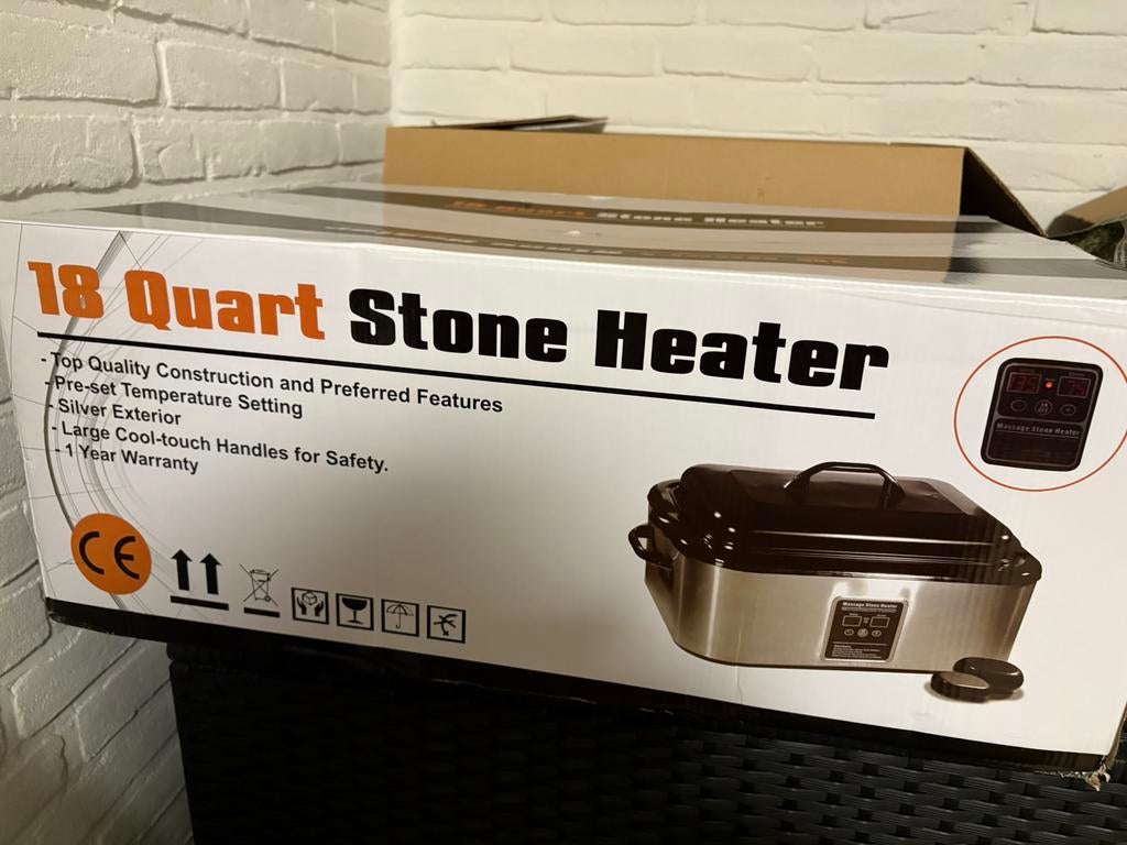 Hot stone heater met stenen nieuw in doos, Ophalen, Zo goed als nieuw