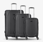 Bugatti Valencia Kofferset 3-delig 4 wielen Antraciet Nieuw, Ophalen of Verzenden, Nieuw, Hard kunststof, Wieltjes