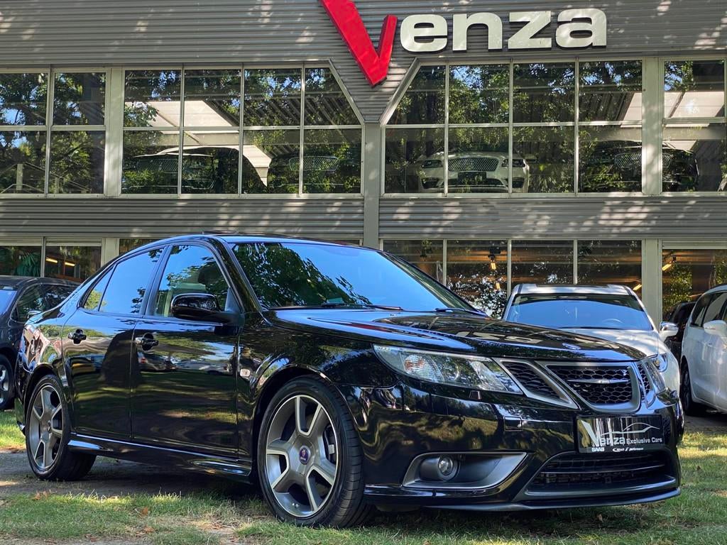 Saab 9-3 2.8 T V6 TurboX XWD youngtimer (bj 2008, automaat), Auto's, Saab, Automaat, Zwart, Met garantie (alle), Zwart