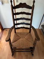 schommelstoel met rieten zitting, Ophalen, Bruin, Zo goed als nieuw, Eén