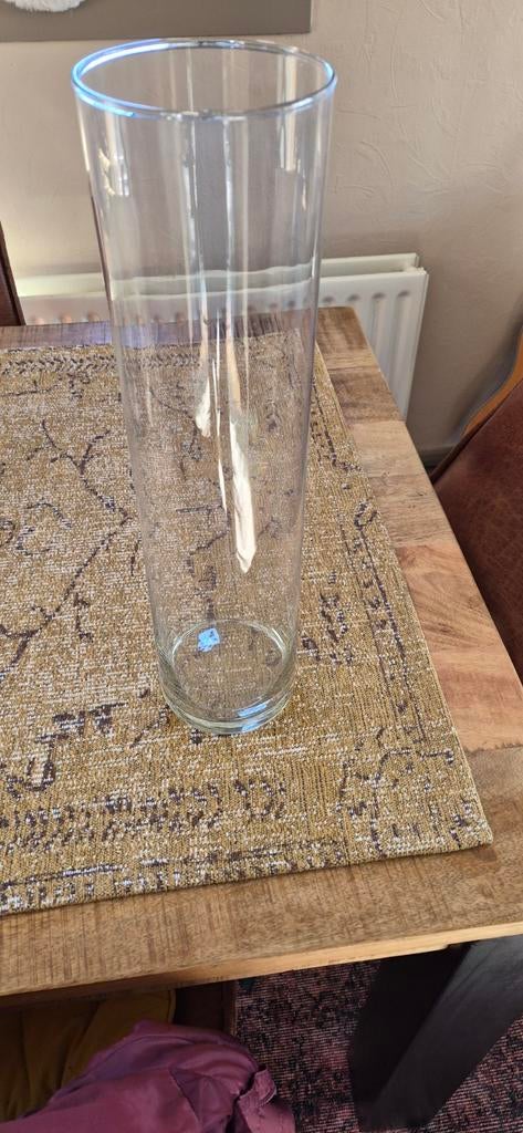 Vaas glas 47cm hoog cilinder vorm, Huis en Inrichting, Woonaccessoires | Vazen, Ophalen, Overige kleuren, Nieuw, Glas