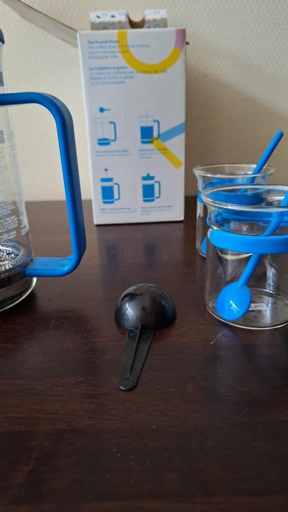BODUM koffiebereider 2 kopjes schepje 2 lepels 70 jaar, Nieuw, Bodum, Ophalen of Verzenden, Glas