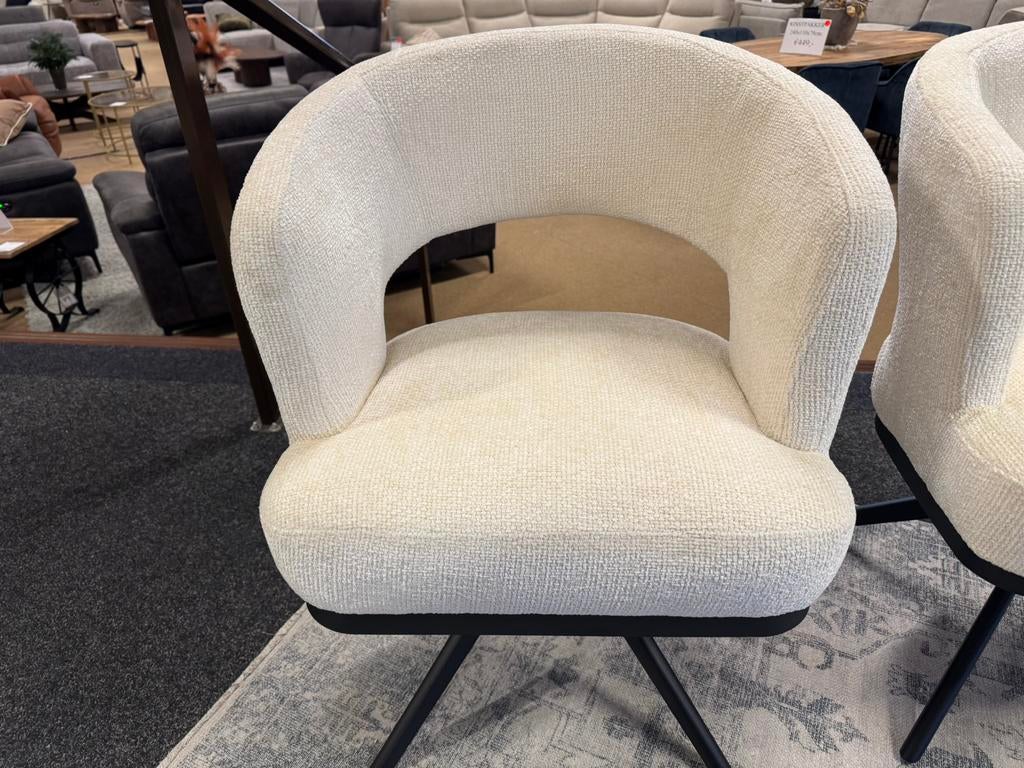 Eetkamerstoel Jordy Beige 360° Direct/Leverbaar E-7349, Huis en Inrichting, Stoelen, Ophalen, Overige kleuren, #Scandinavisch#Japandi#Luxueus#Draaibaar#Modern