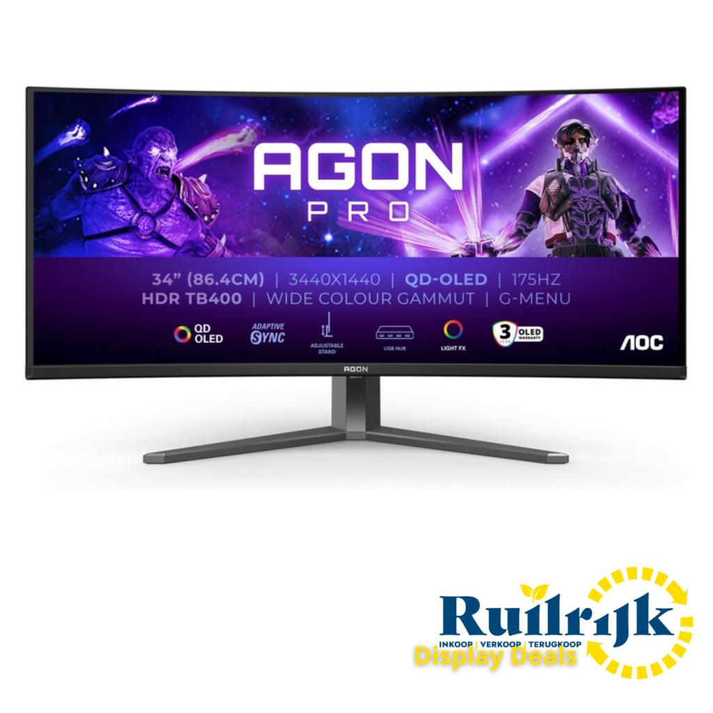 AOC Agon Pro AG346UCD 34 inch QD OLED 175Hz Gaming monitor, Ruilrijk, Zo goed als nieuw, Info@ruilrijk.nl, Neerstraat 60, 6041 KD Roermond