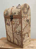 LEUKE BROCANTE HOUTEN WIJNKOFFER - "VIA VEE WORLD", Gebruikt, Ophalen of Verzenden, Minder dan 5 flessen, Minder dan 50 cm