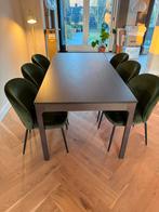 IKEA Uitschuifbare Eettafel met 6 Woon Express Stoelen, Ophalen, 200 cm of meer, 50 tot 100 cm, Zo goed als nieuw