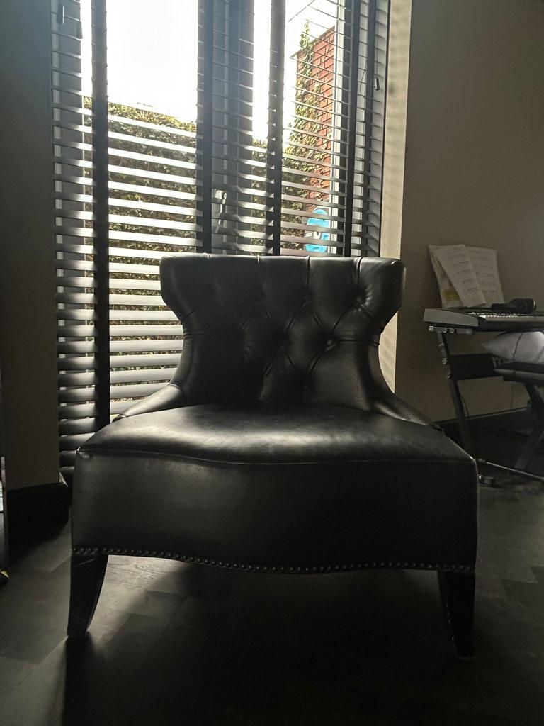 2 x Piet Boon Fauteuil ‘Sam’ - Zwart- Leer, Ophalen, Gebruikt, Eenpersoons, Minder dan 150 cm