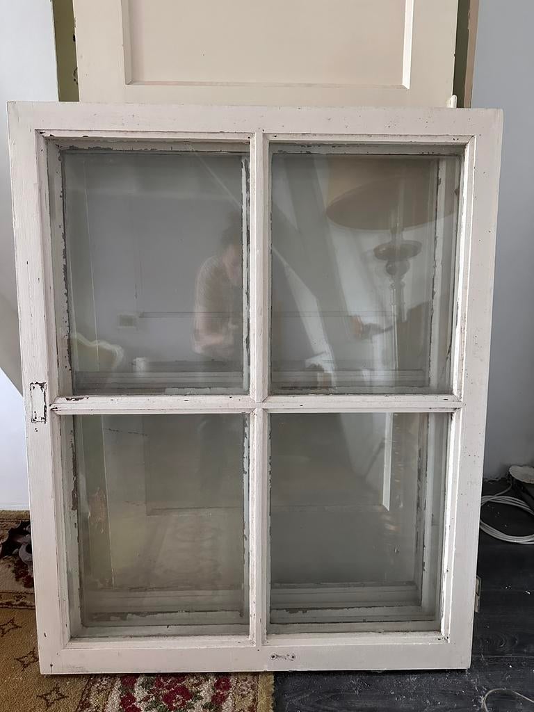 4 ramen kozijnen uit een boerderij 86x110cm, Raamkozijn, Zo goed als nieuw, Hout, Ophalen