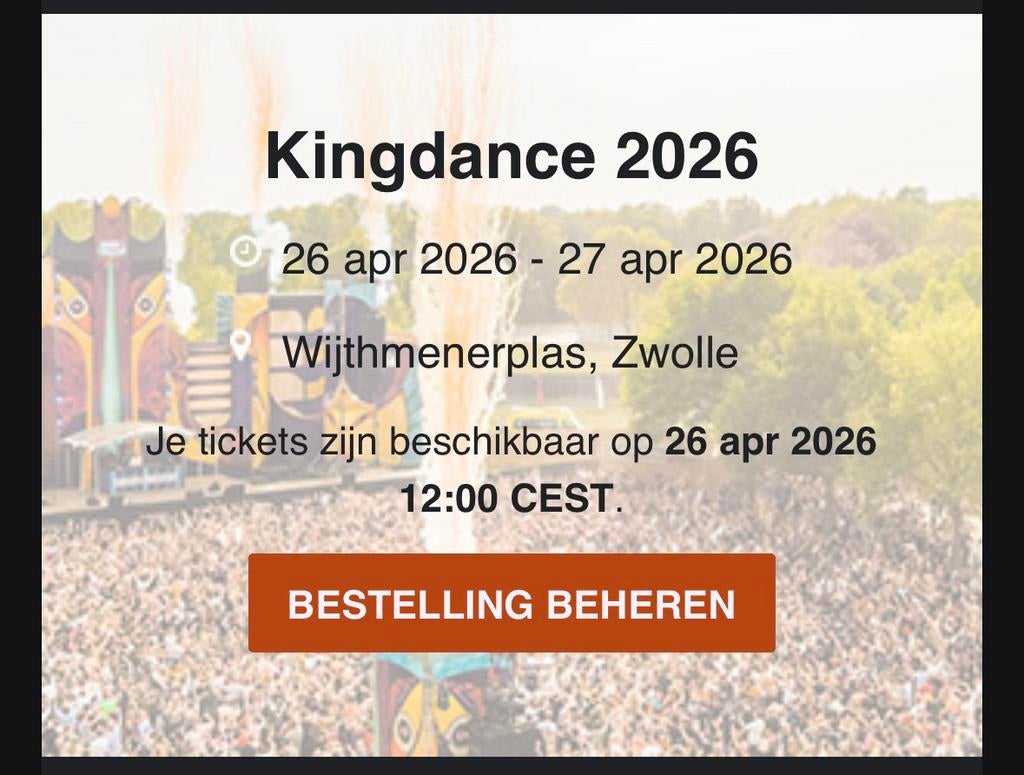 kingdance kaartje voor beide dagen, Eén persoon