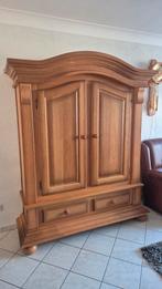 Massief eiken vitrinekast / servieskast – landelijke stijl, Ophalen, Eikenhout, Zo goed als nieuw, 150 tot 200 cm