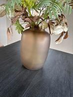 Vaas satin beige, Overige kleuren, Ophalen of Verzenden, Minder dan 50 cm, Glas