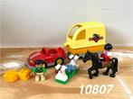 Duplo paardentrailer 10807 (compleet) 1, Ophalen of Verzenden, Zo goed als nieuw, Complete set, Duplo